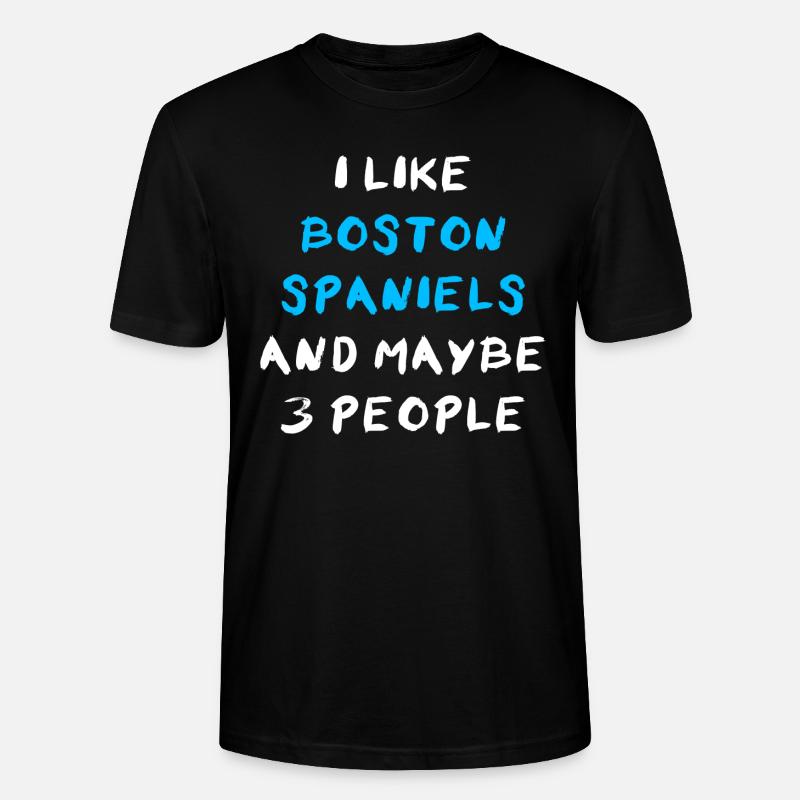 Boston Spaniel - Stanley/Stella CRAFTER Unisex Organic T-Shirt - black
