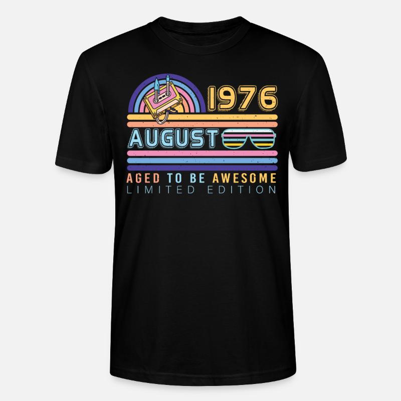 1976 Août Édition limitée - T-shirt bio CRAFTER Stanley Stella Unisexe - noir