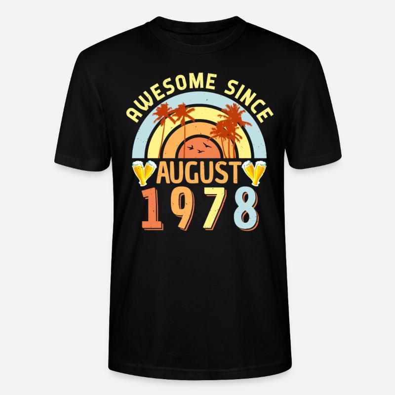 Août 1978 Rétro - T-shirt bio CRAFTER Stanley Stella Unisexe - noir