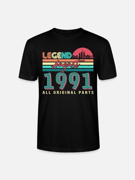Born in August 1991 - Stanley/Stella CRAFTER Unisex Organic T-Shirt - black