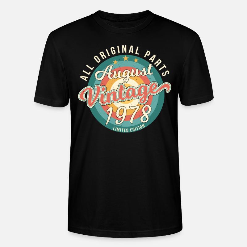August 1978 Geschenkidee - Stanley/Stella Unisex Bio-T-Shirt CRAFTER - Schwarz