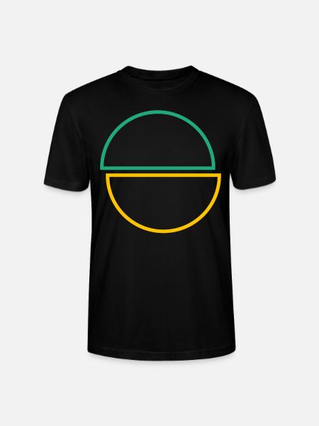 Demi-cercles vert et jaune Design - T-shirt bio CRAFTER Stanley Stella Unisexe - noir