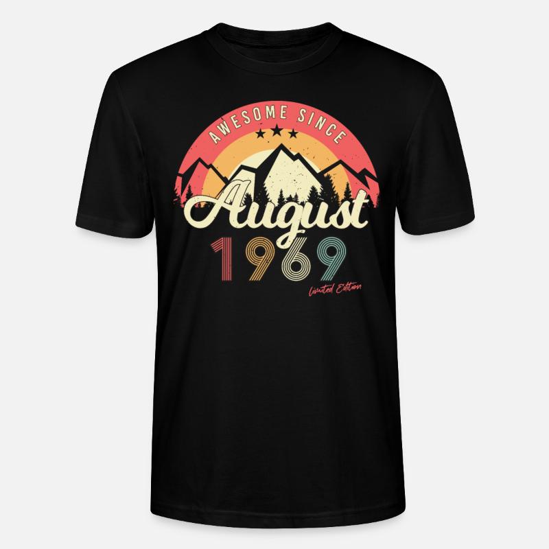 1969 August Retro - Stanley/Stella Unisex Bio-T-Shirt CRAFTER - Schwarz