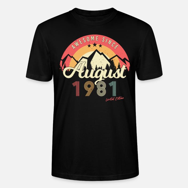Août 1981 Édition limitée - T-shirt bio CRAFTER Stanley Stella Unisexe - noir