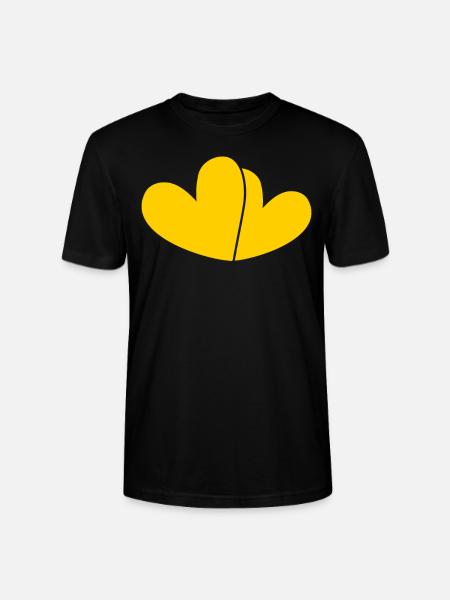 Two Yellow Hearts - Stanley/Stella CRAFTER Unisex Organic T-Shirt - black