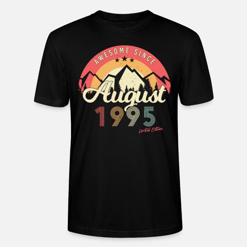 Mois de naissance Août 1995 - T-shirt bio CRAFTER Stanley Stella Unisexe - noir