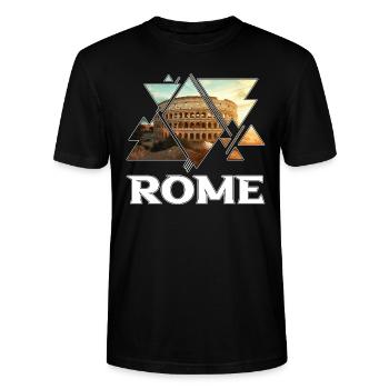 Rom Rome Italien Stadt Skyline Kolosseum - Stanley/Stella Unisex Bio-T-Shirt CRAFTER - Schwarz - Vorne - Alina (178cm) & Michal (187cm)