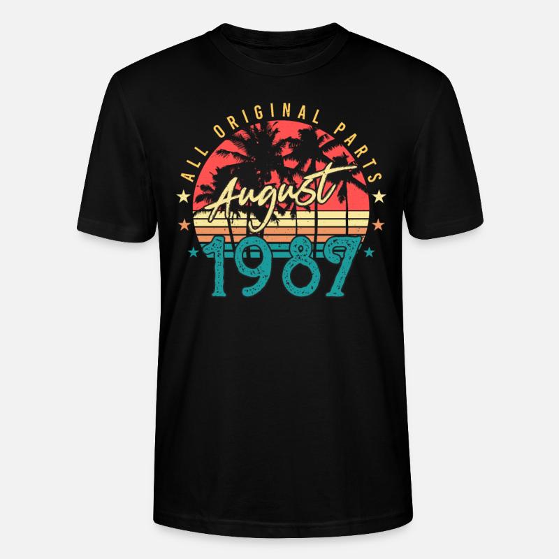 Août 1987 Idée cadeau - T-shirt bio CRAFTER Stanley Stella Unisexe - noir