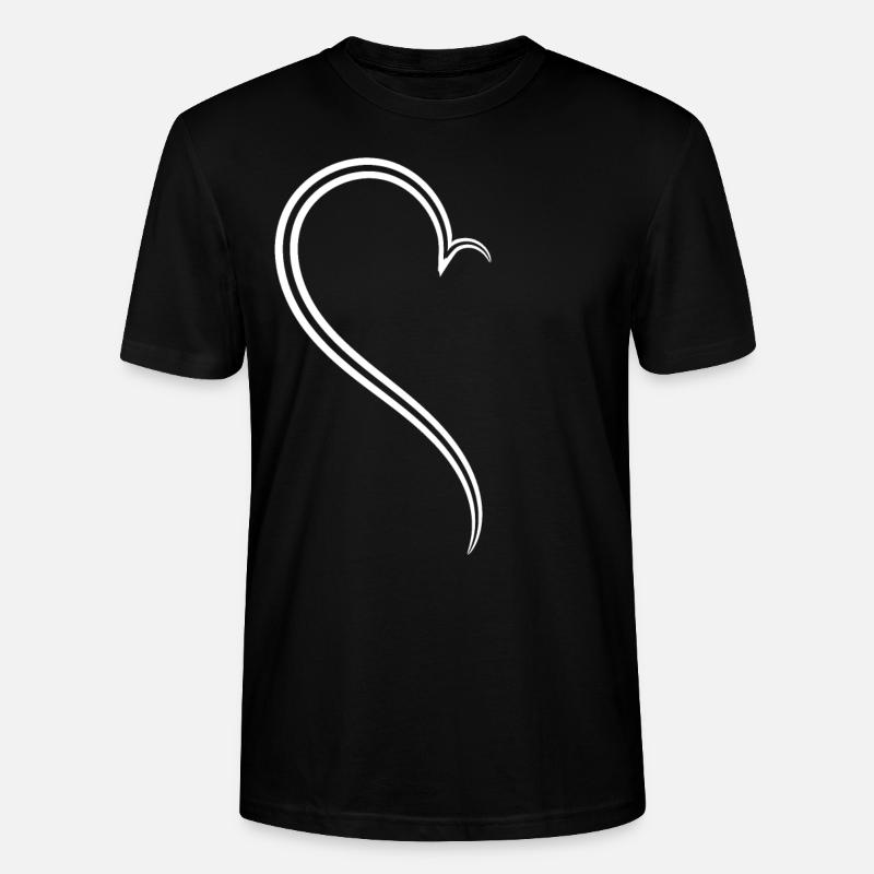 Simples Halbes Herz Weise - Stanley/Stella Unisex Bio-T-Shirt CRAFTER - Schwarz