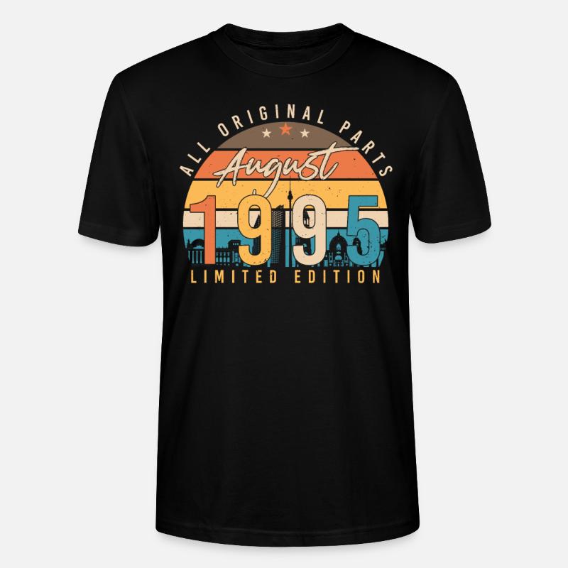 1995 August Gift Idea - Stanley/Stella CRAFTER Unisex Organic T-Shirt - black