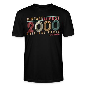 Born in August 2000 - Stanley/Stella CRAFTER Unisex Organic T-Shirt - black - Front - Alina (178cm) & Michal (187cm)