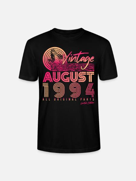 1994 Naissance en août - T-shirt bio CRAFTER Stanley Stella Unisexe - noir