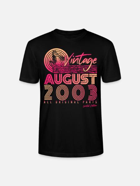 Geburtsmonat August 2003 - Stanley/Stella Unisex Bio-T-Shirt CRAFTER - Schwarz