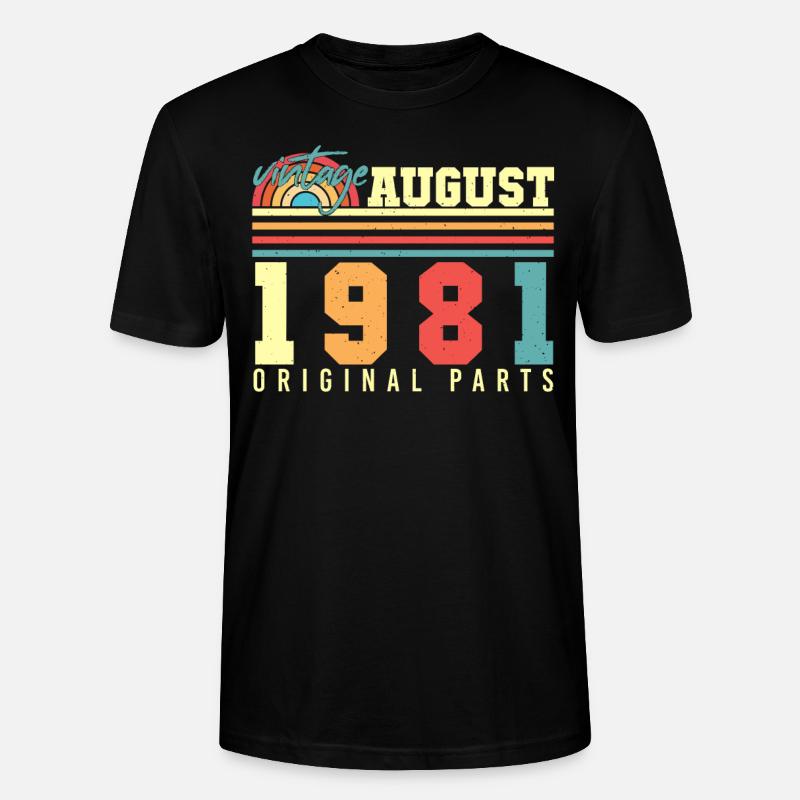 August 1981 Gift idea - Stanley/Stella CRAFTER Unisex Organic T-Shirt - black