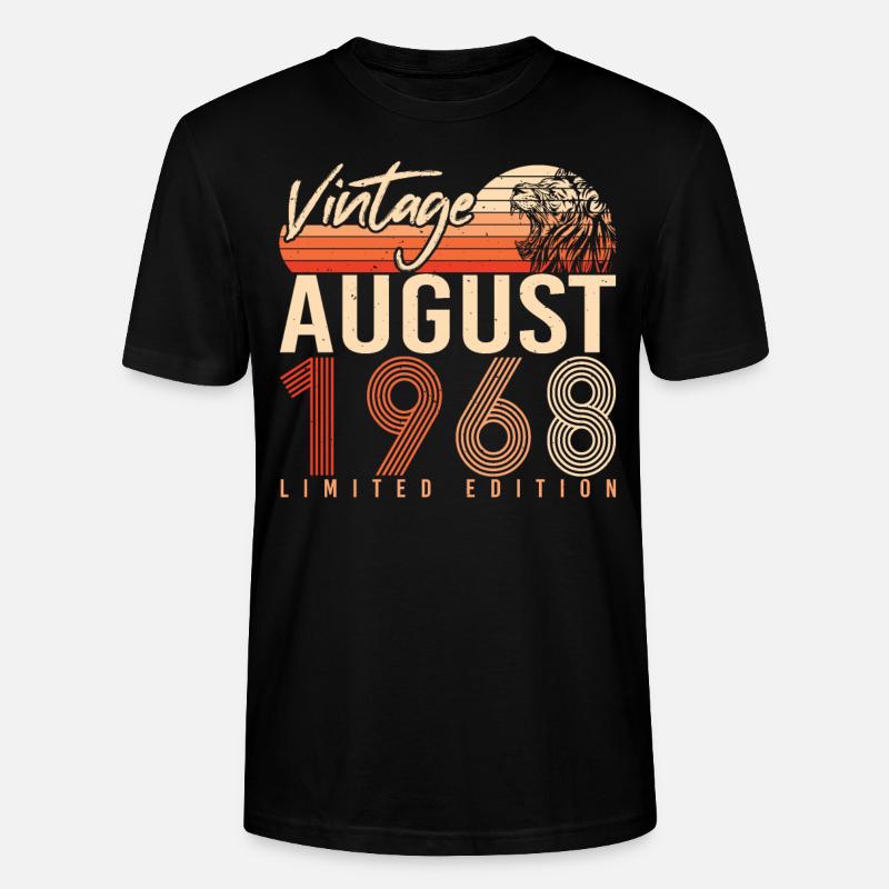 1968 Août Rétro - T-shirt bio CRAFTER Stanley Stella Unisexe - noir