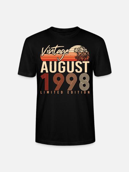 Month of birth August 1998 - Stanley/Stella CRAFTER Unisex Organic T-Shirt - black