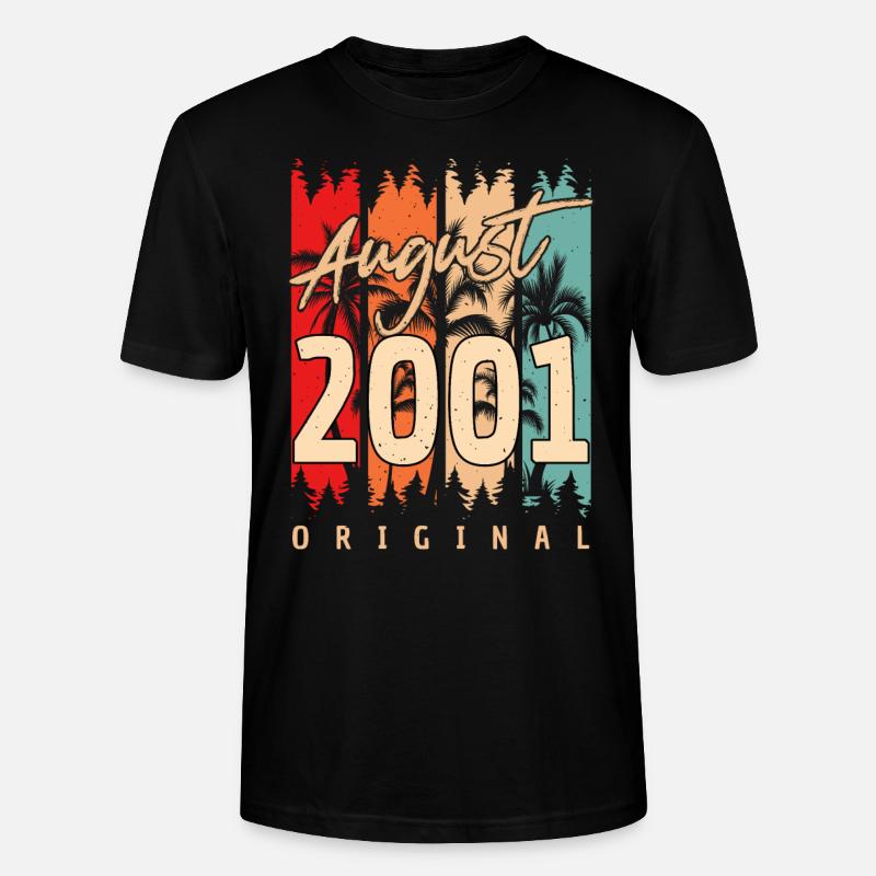 Mois de naissance Août 2001 - T-shirt bio CRAFTER Stanley Stella Unisexe - noir