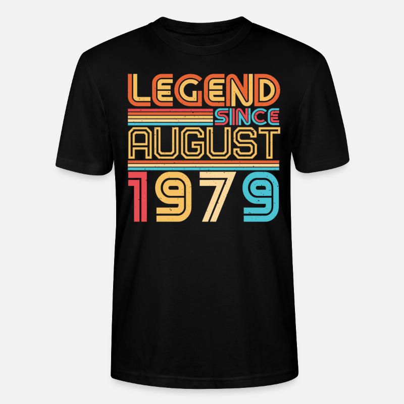 Année de construction Août 1979 - T-shirt bio CRAFTER Stanley Stella Unisexe - noir