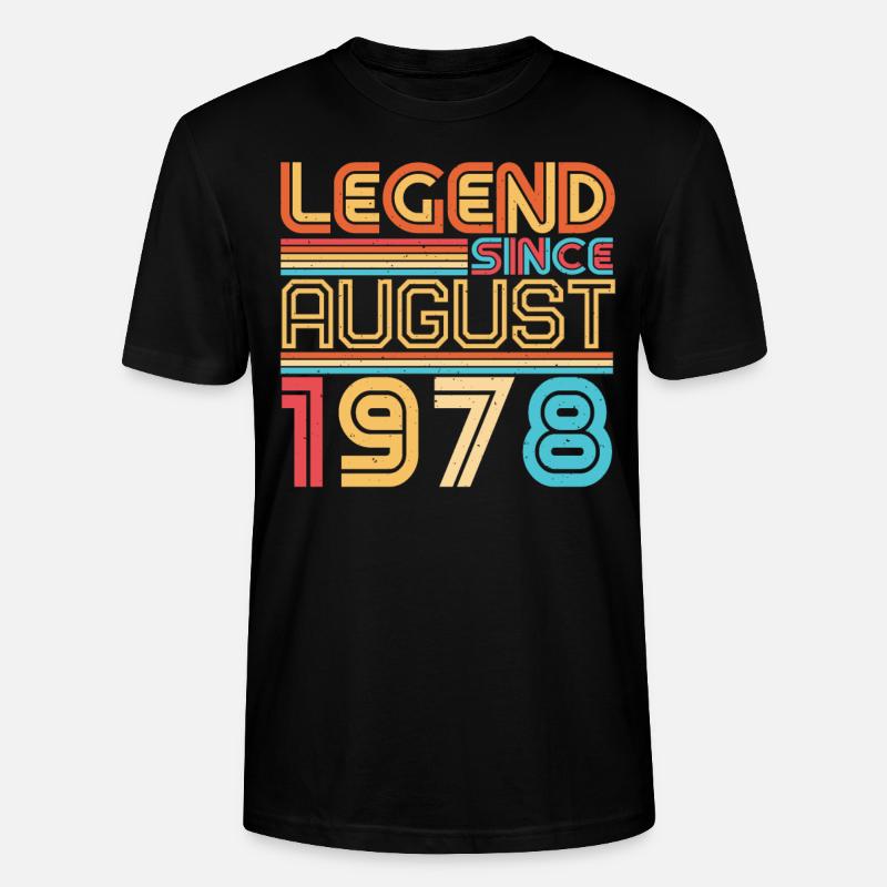 Année de construction Août 1978 - T-shirt bio CRAFTER Stanley Stella Unisexe - noir