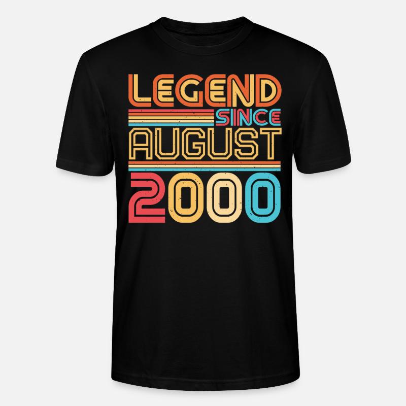 Geboren Im August 2000 - Stanley/Stella Unisex Bio-T-Shirt CRAFTER - Schwarz