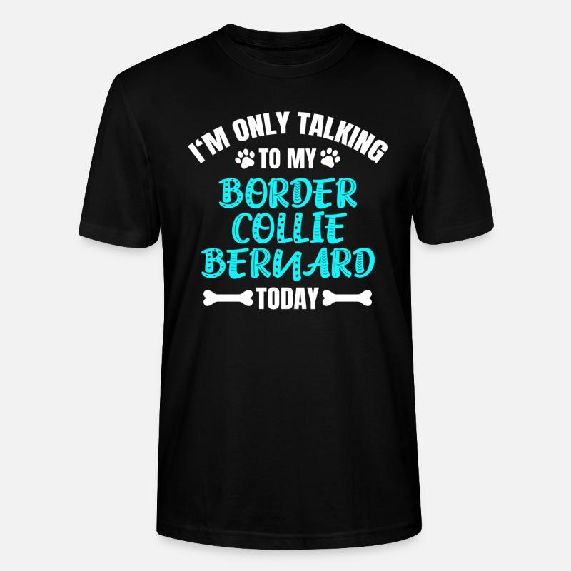 Border Collie Bernard - T-shirt bio CRAFTER Stanley Stella Unisexe - noir