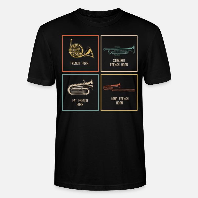 Français Joueur de cor - T-shirt bio CRAFTER Stanley Stella Unisexe - noir
