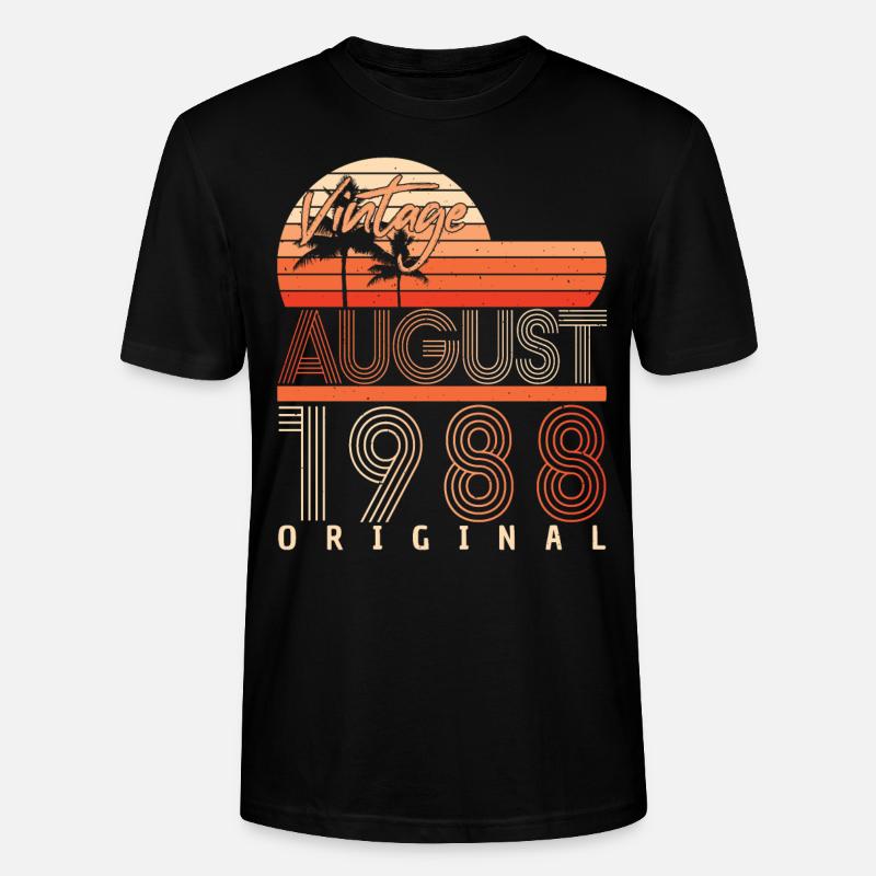 August 1988 Geschenkidee - Stanley/Stella Unisex Bio-T-Shirt CRAFTER - Schwarz