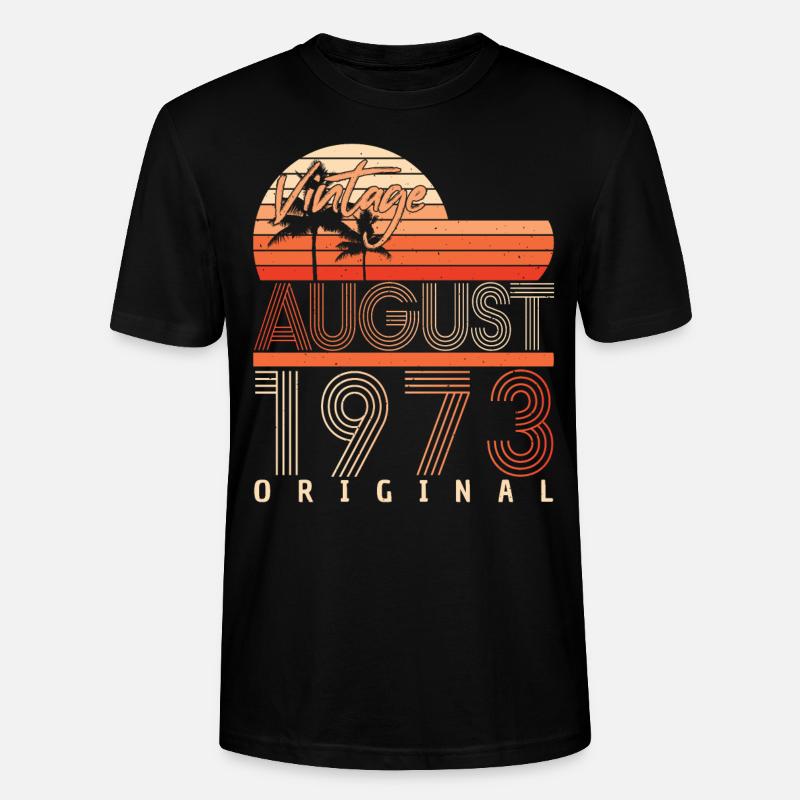 Retro 1973 August - Stanley/Stella Unisex Bio-T-Shirt CRAFTER - Schwarz