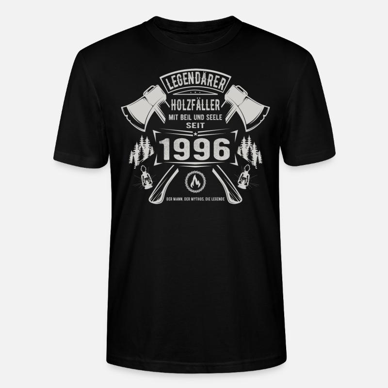 Legendärer Holzfäller Geboren 1996 Geschenk - Stanley/Stella Unisex Bio-T-Shirt CRAFTER - Schwarz