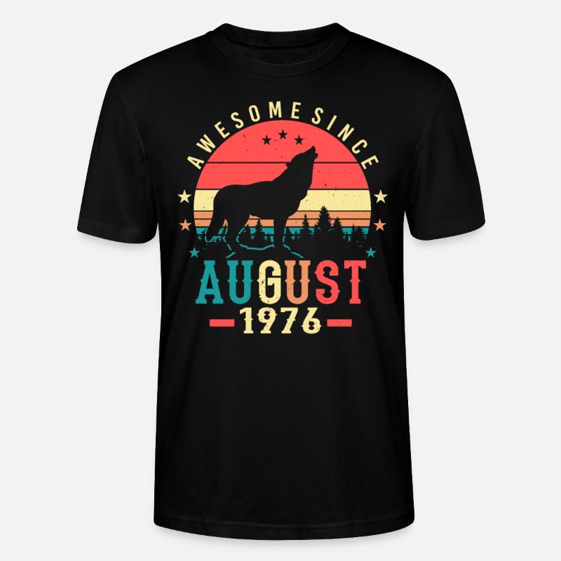 August 1976 Geschenkidee - Stanley/Stella Unisex Bio-T-Shirt CRAFTER - Schwarz