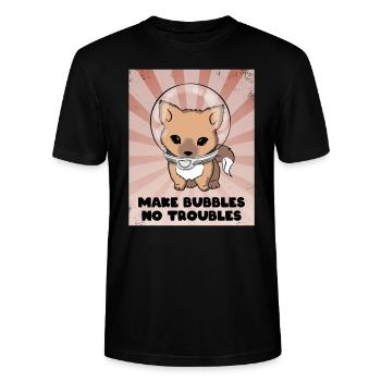 Make Bubbles No Troubles - Stanley/Stella CRAFTER Unisex Organic T-Shirt - black - Front - Alina (178cm) & Michal (187cm)