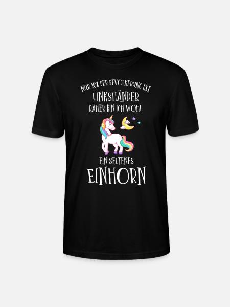 Linkshänder Einhorn - Stanley/Stella Unisex Bio-T-Shirt CRAFTER - Schwarz