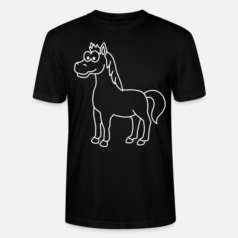 Pferd Comic Tier - Stanley/Stella Unisex Bio-T-Shirt CRAFTER - Schwarz