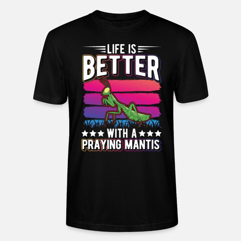 Gottesanbeterin Mantis Fangschrecke - Stanley/Stella Unisex Bio-T-Shirt CRAFTER - Schwarz