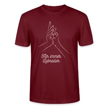 Für immer labrador hund pfote geschenk idee spruch - Stanley/Stella Unisex Bio-T-Shirt CRAFTER - Burgunderrot - Vorne - Alina (178cm) & Michal (187cm)