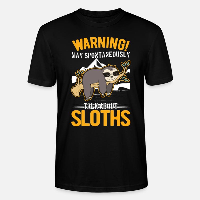 Sloth Sloth Warning - Stanley/Stella CRAFTER Unisex Organic T-Shirt - black
