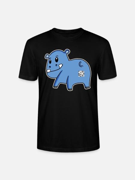 Hippo Ass - Hippopotamus Butt - Stanley/Stella CRAFTER Unisex Organic T-Shirt - black
