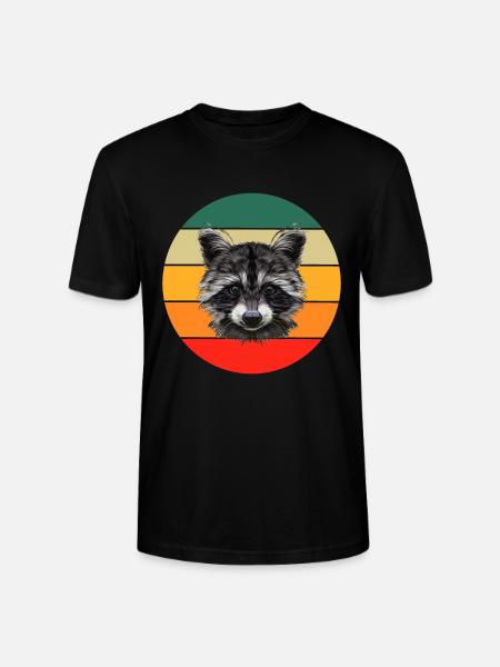Retro Trash Panda Waschbär - Stanley/Stella Unisex Bio-T-Shirt CRAFTER - Schwarz