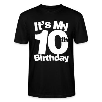 10. Geburtstag Es ist mein 10. Geburtstag 10 Jahre alt Bi - Stanley/Stella Unisex Bio-T-Shirt CRAFTER - Schwarz - Vorne - Alina (178cm) & Michal (187cm)