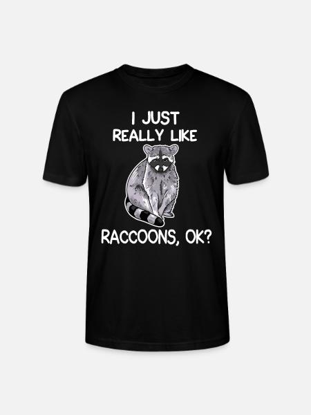 I Just Really Like Raccoons, OK? Lover Gift Raccoo - Stanley/Stella CRAFTER Unisex Organic T-Shirt - black