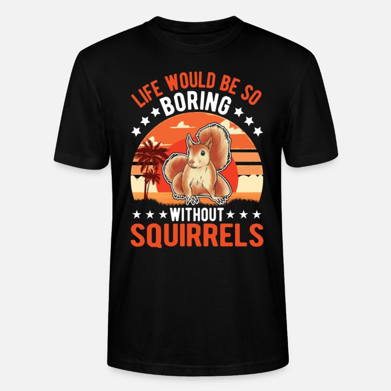 Eichhörnchen Geschenk Squirrel Grauhörnchen - Stanley/Stella Unisex Bio-T-Shirt CRAFTER - Schwarz