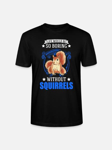 Eichhörnchen Geschenk Squirrel Grauhörnchen - Stanley/Stella Unisex Bio-T-Shirt CRAFTER - Schwarz