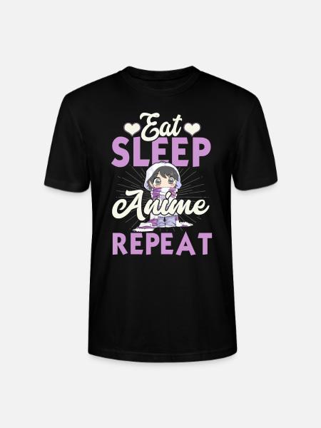 Eat Sleep Anime Repeat Japanese Manga Lover Cospla - Stanley/Stella CRAFTER Unisex Organic T-Shirt - black