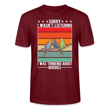 Budgerigar Cadeau Welli Perruche - T-shirt bio CRAFTER Stanley Stella Unisexe - bordeaux - Devant - Alina (178cm) & Michal (187cm)