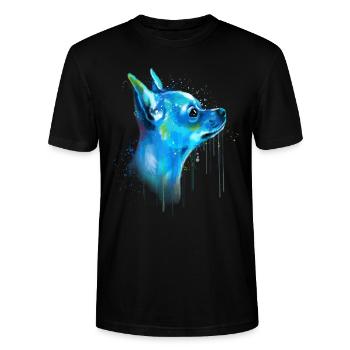 Cute Chihuahua Watercolor Painting Art - Stanley/Stella CRAFTER Unisex Organic T-Shirt - black - Front - Alina (178cm) & Michal (187cm)