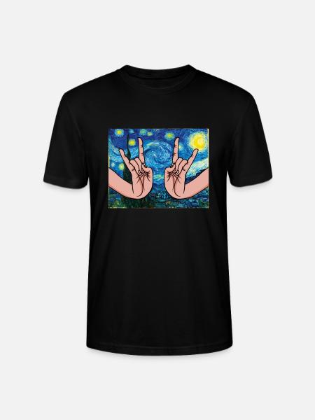 Japanske rockhænder i stjernenatten - Stanley Stella CRAFTER unisex økologisk-T-shirt - sort