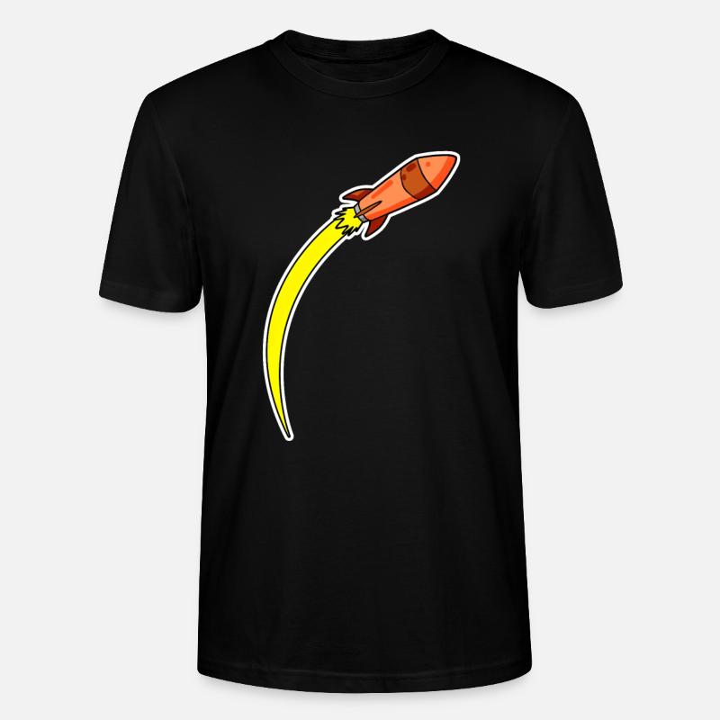 Rocket Orange - Stanley/Stella CRAFTER Unisex Organic T-Shirt - black