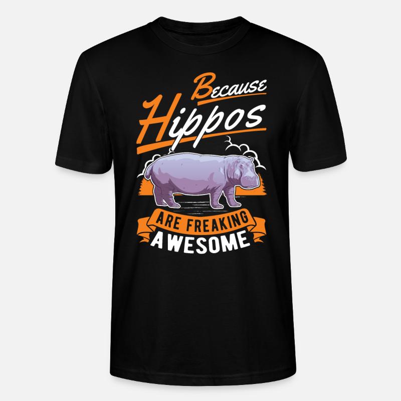 Nilpferd Geschenk Hippo Flusspferd - Stanley/Stella Unisex Bio-T-Shirt CRAFTER - Schwarz