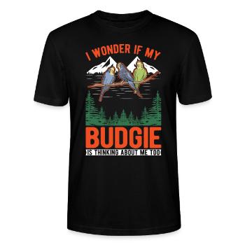 Budgerigar Cadeau Welli cockatiel - T-shirt bio CRAFTER Stanley Stella Unisexe - noir - Devant - Alina (178cm) & Michal (187cm)