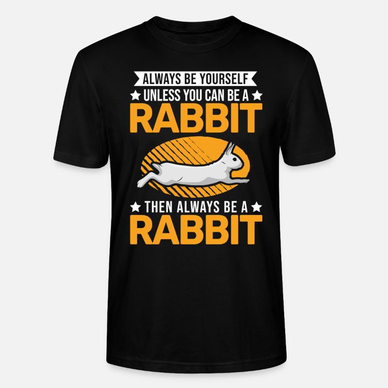 Rabbit Rabbit Rabbit - Stanley/Stella CRAFTER Unisex Organic T-Shirt - black